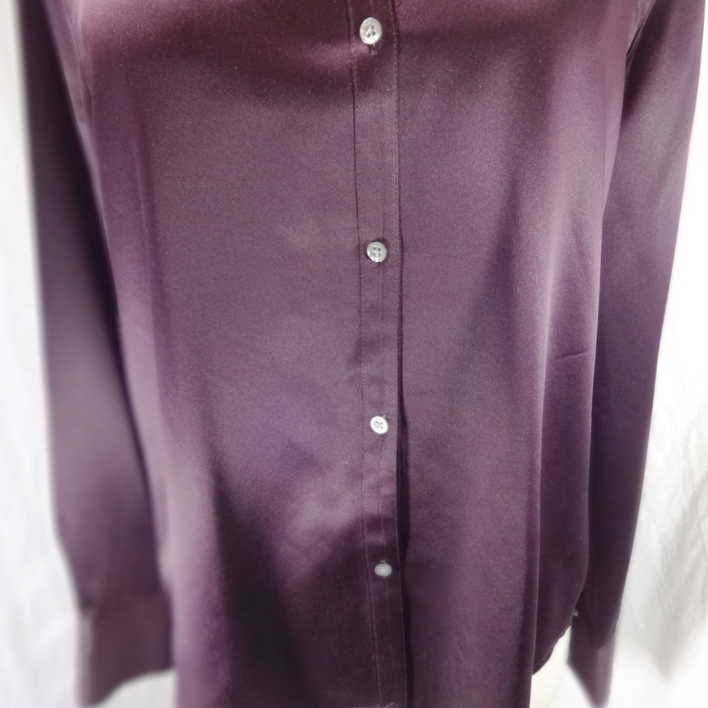 LAUREN RALPH LAUREN Purple Silk Button Shirt 10 - Picture 3 of 8